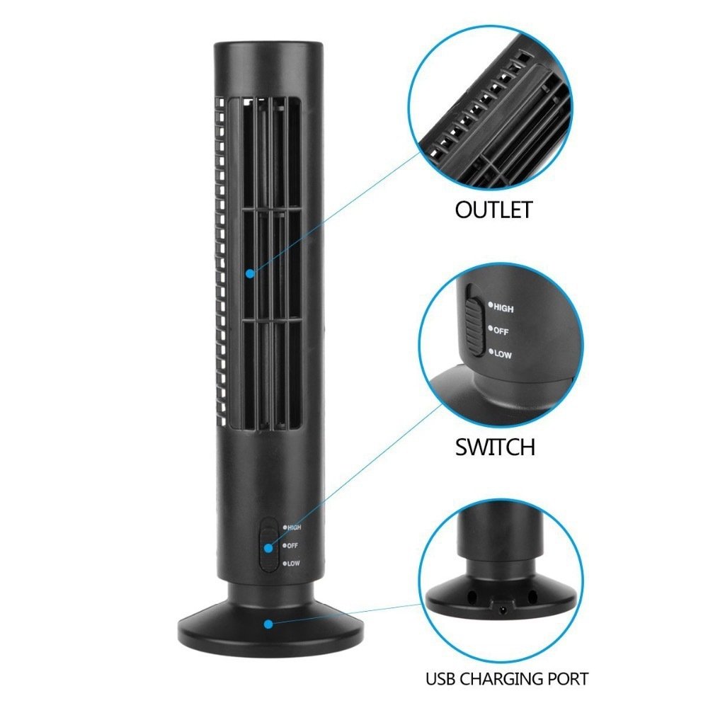 Tower fan bladeless fan tower electric fan mini vertical air conditioner fan handheld fan - Image 2