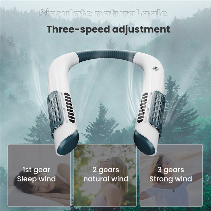 Neck Fan Mini Bladeless Fan USB Rechargeable Fan Mute Sports Fans for Home Outdoor Portable Hanging Fans Air Conditioner Cooler - Image 6